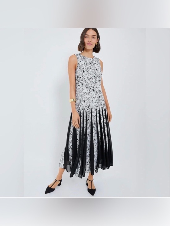 Tuckernuck Dresses & Skirts - Tuckernuck Andi Maxi Dress Gray Gardens Size 6 Pleated Floral